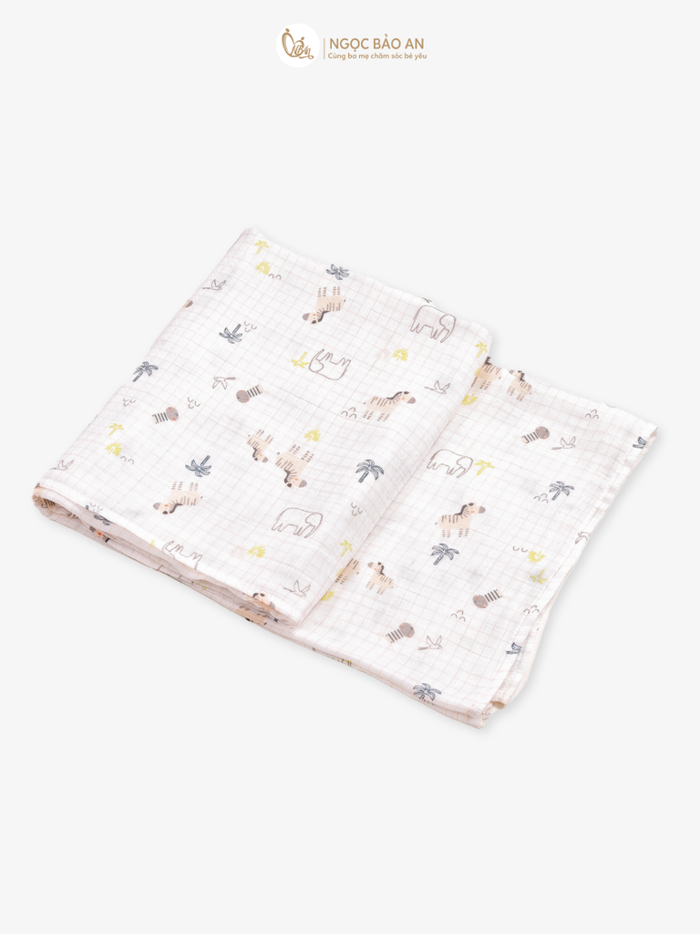 Khăn Bamboo 2 lớp in hình M&B (100x110cm)