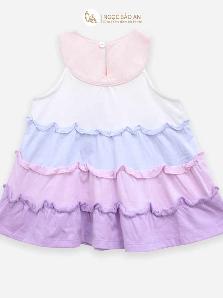 [M&B] Đầm tầng dáng yếm xòe cotton M&b tone tím (Unicorn)