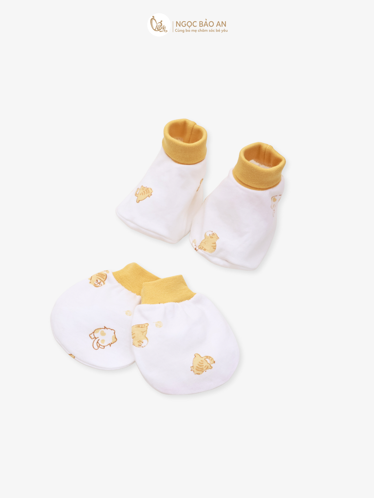 [HONEY] Bộ bao tay chân Honey cotton nhiều hoạ tiết đáng yêu cho bé