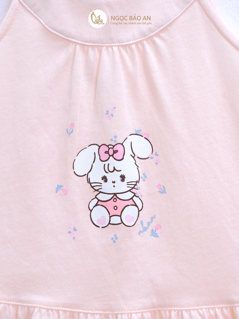 [M&B] Đầm dáng yếm xòe cotton M&b tone hồng (Rabbit)