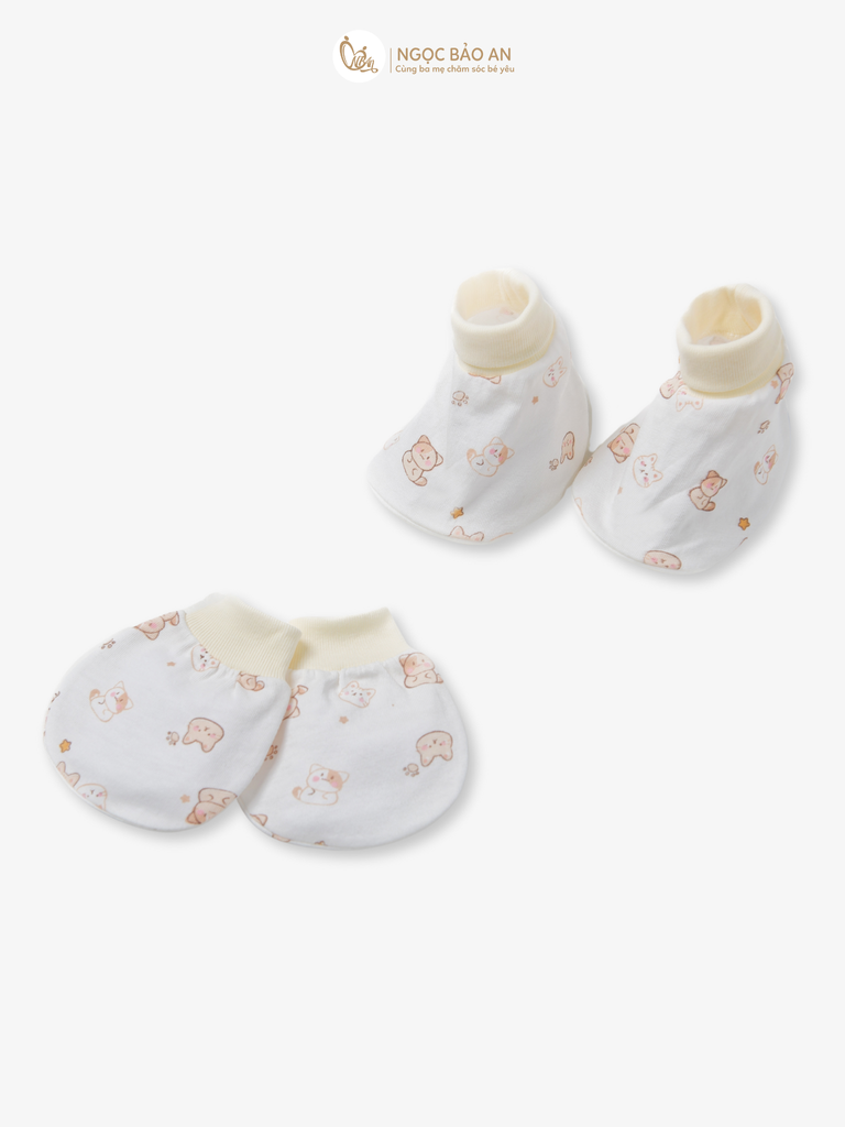 [HONEY] Bộ bao tay chân sơ sinh Honey cotton