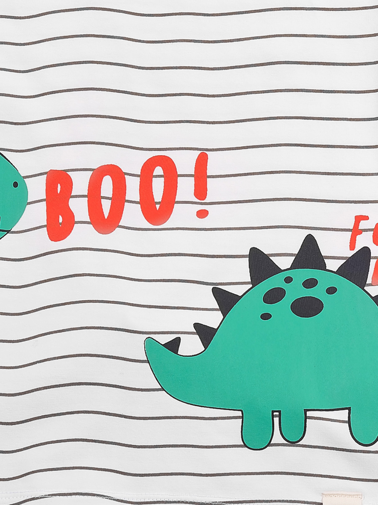 [NGỌC BẢO AN KIDS] Bộ quần áo cộc tay 4 chiều khủng long sọc xám