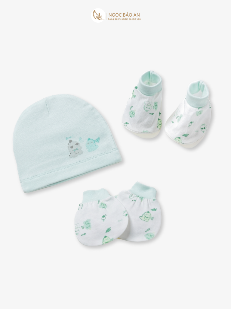 [HONEY] Set nón bao tay chân sơ sinh Honey cotton