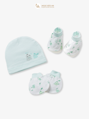 [HONEY] Set nón bao tay chân sơ sinh Honey cotton