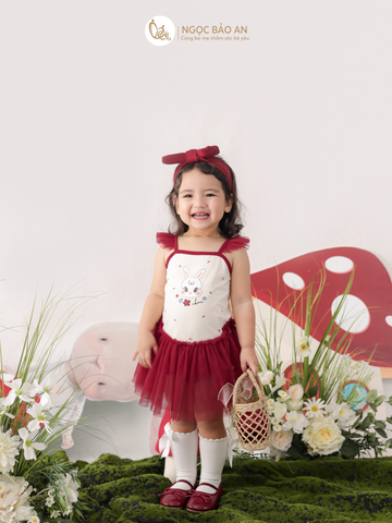[M&B] BST THỎ MƠ: Bodychip giả váy dáng Ballet cotton M&b cho bé gái (Thỏ Mơ)
