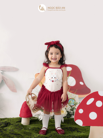 [M&B] BST THỎ MƠ: Bodychip giả váy dáng Ballet cotton M&b cho bé gái (Thỏ Mơ)