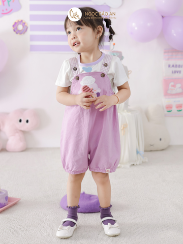 [M&B] BST CANDY: Set Áo + Yếm cotton M&b cho bé (Đầu Bếp Kem)