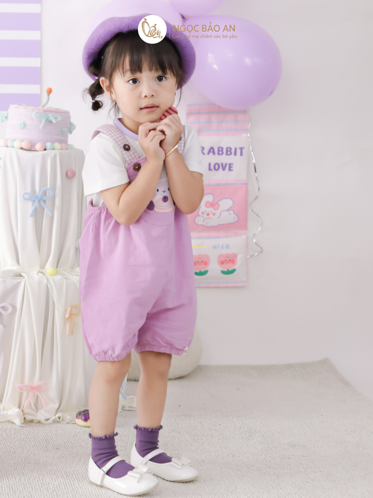 [M&B] BST CANDY: Set Áo + Yếm cotton M&b cho bé (Đầu Bếp Kem)