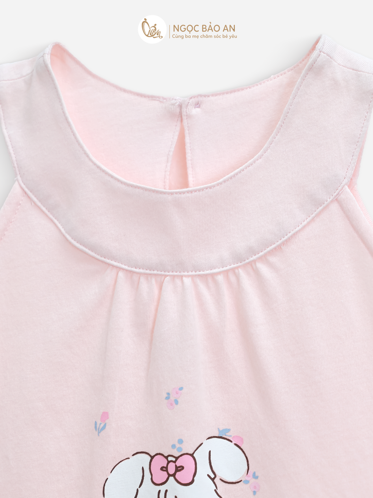 [M&B] Đầm dáng yếm xòe cotton M&b tone hồng (Rabbit)