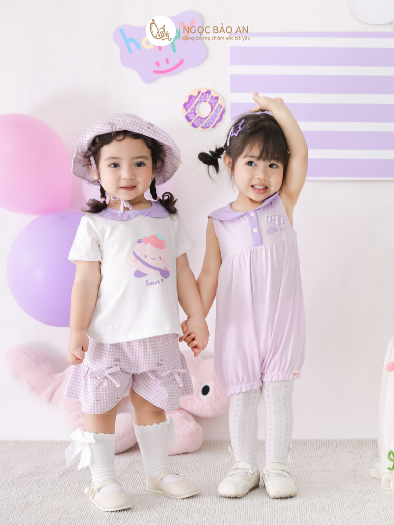 [M&B] BST CANDY: Body đùi sát nách cotton dáng bí M&b cho bé (Kẹo Cute)