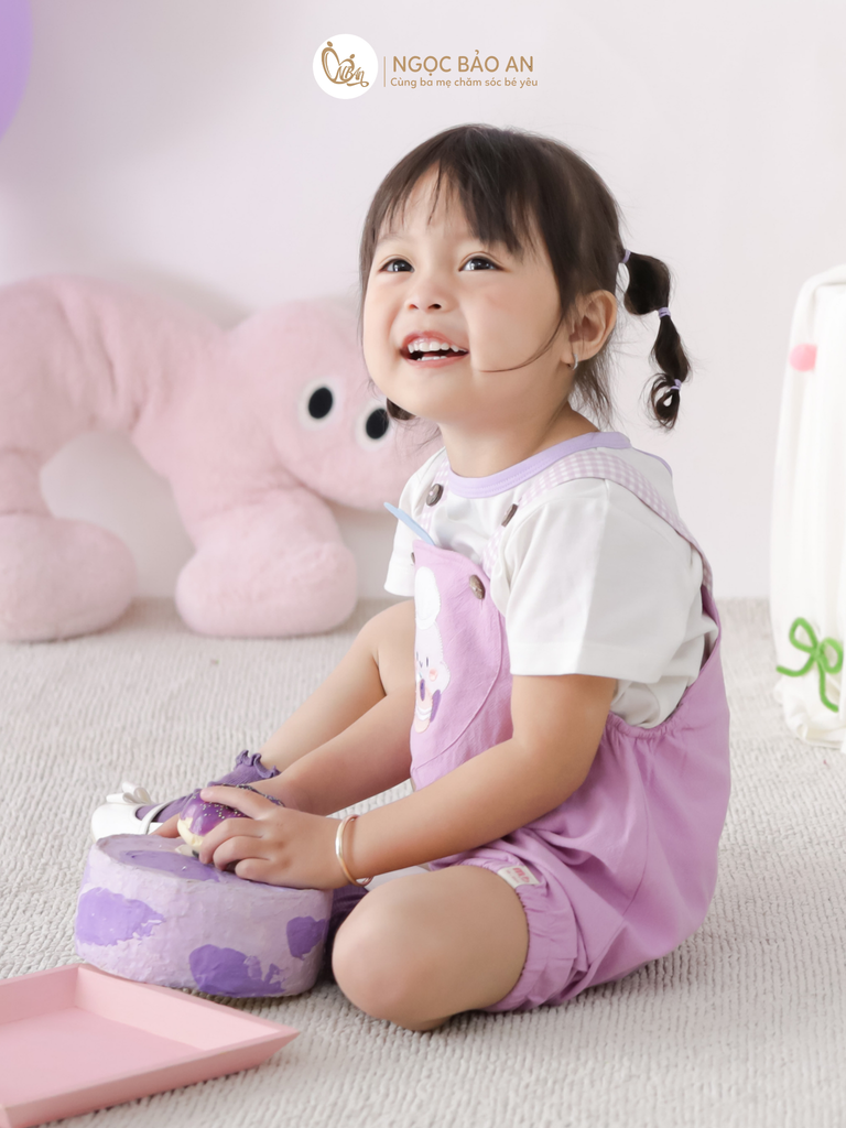 [M&B] BST CANDY: Set Áo + Yếm cotton M&b cho bé (Đầu Bếp Kem)