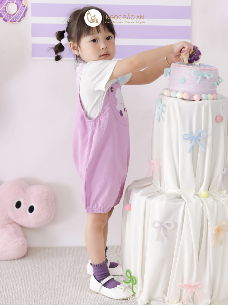 [M&B] BST CANDY: Set Áo + Yếm cotton M&b cho bé (Đầu Bếp Kem)