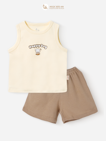 [HONEY] Bộ ngắn sát nách thể thao Honey cho bé (Happy Dog)