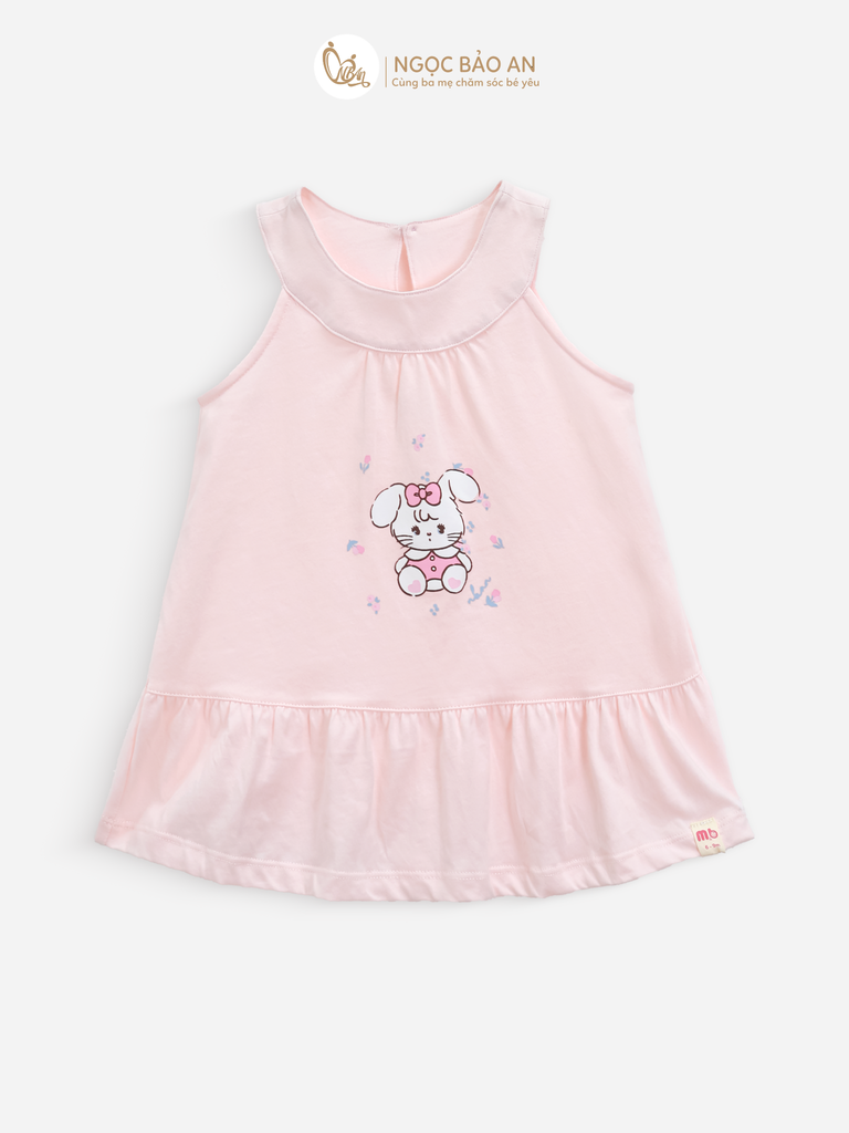[M&B] Đầm dáng yếm xòe cotton M&b tone hồng (Rabbit)