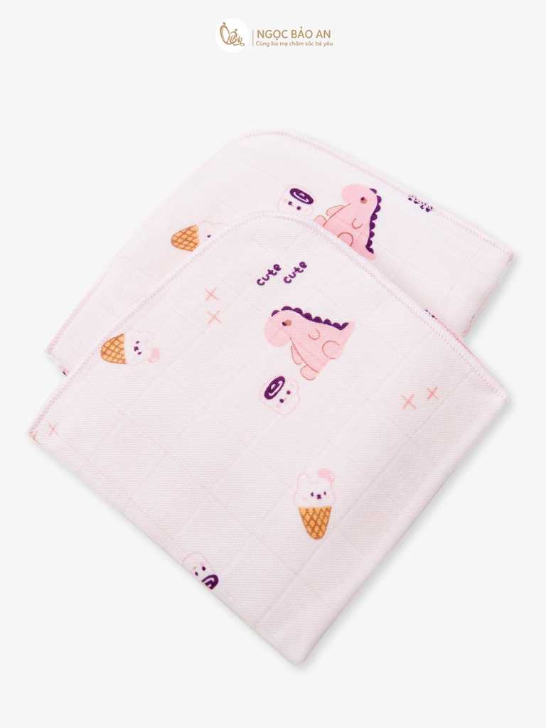 [M&B] Set 5 khăn gạc sữa sợi tre in hình 25cmx25cm