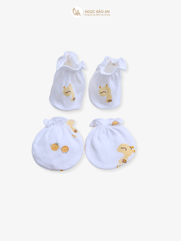 [HONEY] Bộ bao tay chân sơ sinh Honey cotton hoạ tiết mới 2025