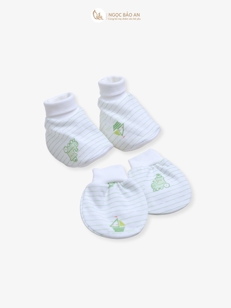 [HONEY] Bộ bao tay chân sơ sinh Honey cotton hoạ tiết mới 2025