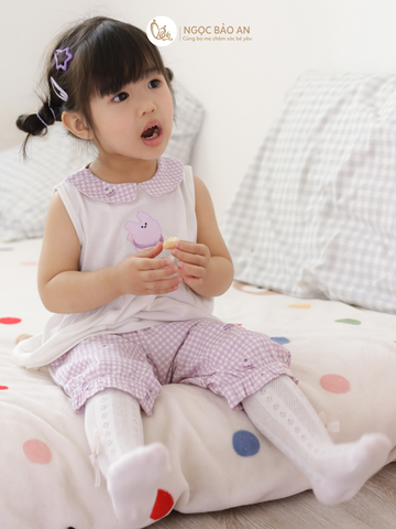 [M&B] BST CANDY: Bộ áo quần lửng cotton dáng bí M&b cho bé (Bánh Kem Sweet)