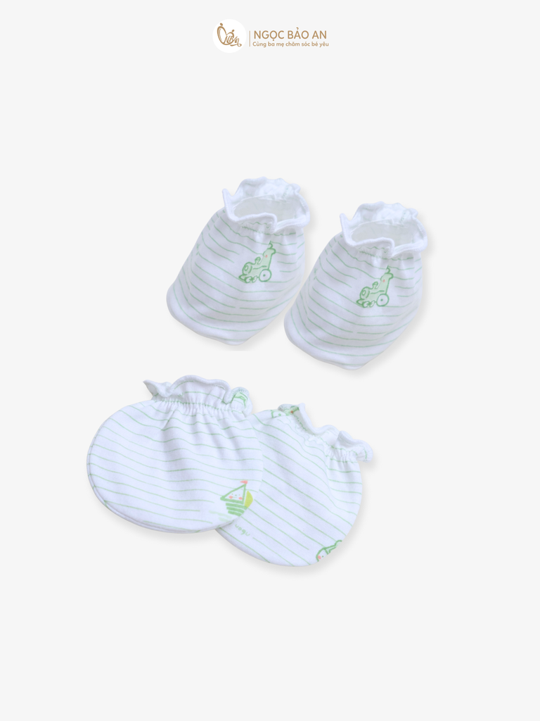 [HONEY] Bộ bao tay chân sơ sinh Honey cotton hoạ tiết mới 2025