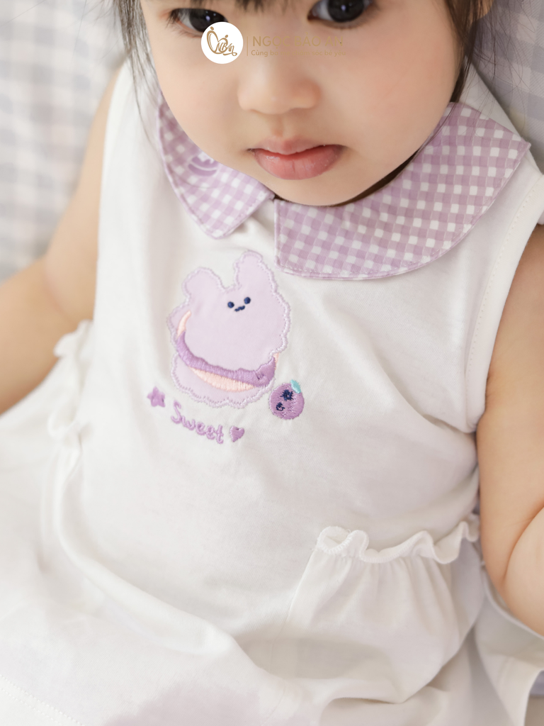 [M&B] BST CANDY: Bộ áo quần lửng cotton dáng bí M&b cho bé (Bánh Kem Sweet)