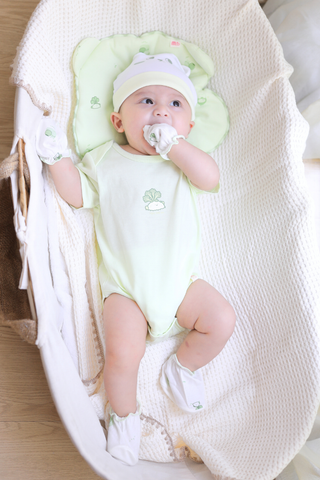 [M&B] Bodychip tay ngắn cotton củ cải xanh bơ