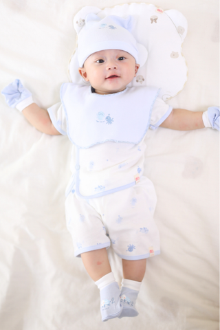 [M&B] Bộ ngắn cài bên cotton rùa bạch tuộc