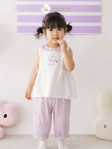 [M&B] BST CANDY: Bộ áo quần lửng cotton dáng bí M&b cho bé (Bánh Kem Sweet)