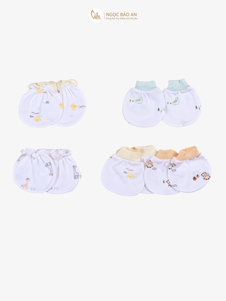 [HONEY] Set 5 bộ bao tay chân bo cotton cho bé trai