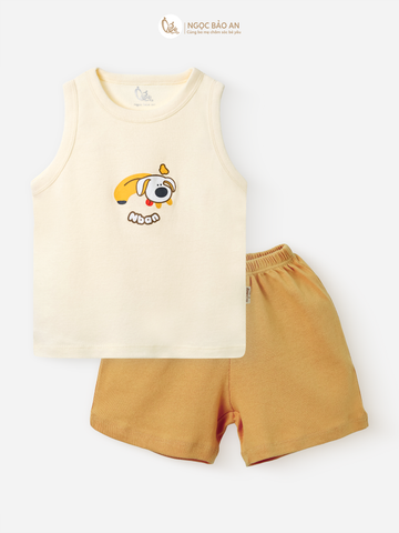 [HONEY] Bộ ngắn sát nách thể thao Honey cho bé (Cún Banana)