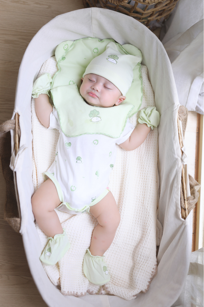 [M&B] Bodychip tay ngắn cotton củ cải và ốc sên