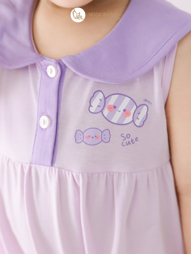 [M&B] BST CANDY: Body đùi sát nách cotton dáng bí M&b cho bé (Kẹo Cute)