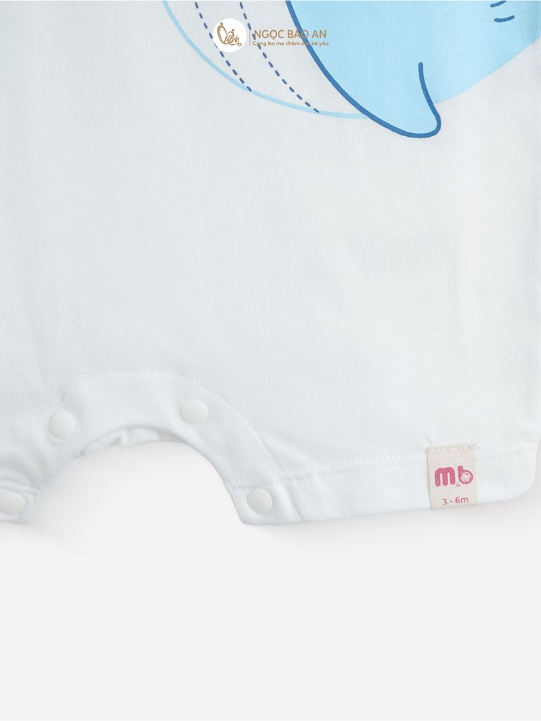 [M&B] Body đùi cotton bé trai tay cộc (Cá Voi Xanh)