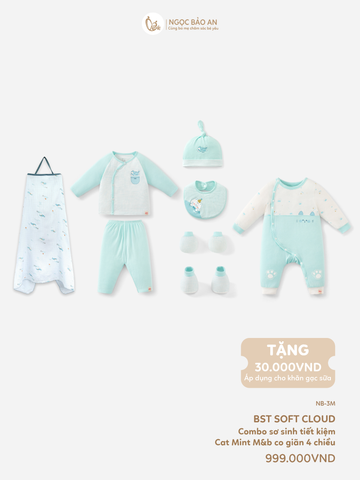 [M&B] CB3: Combo Ấm Áp Caro Cat Mint (NB-3m)