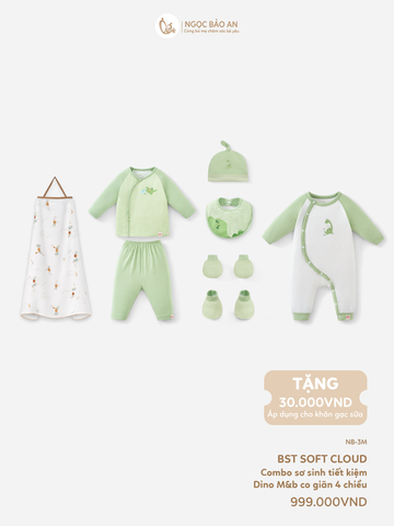 [M&B] CB3: Combo Ấm Áp Caro Dino (NB-3m)