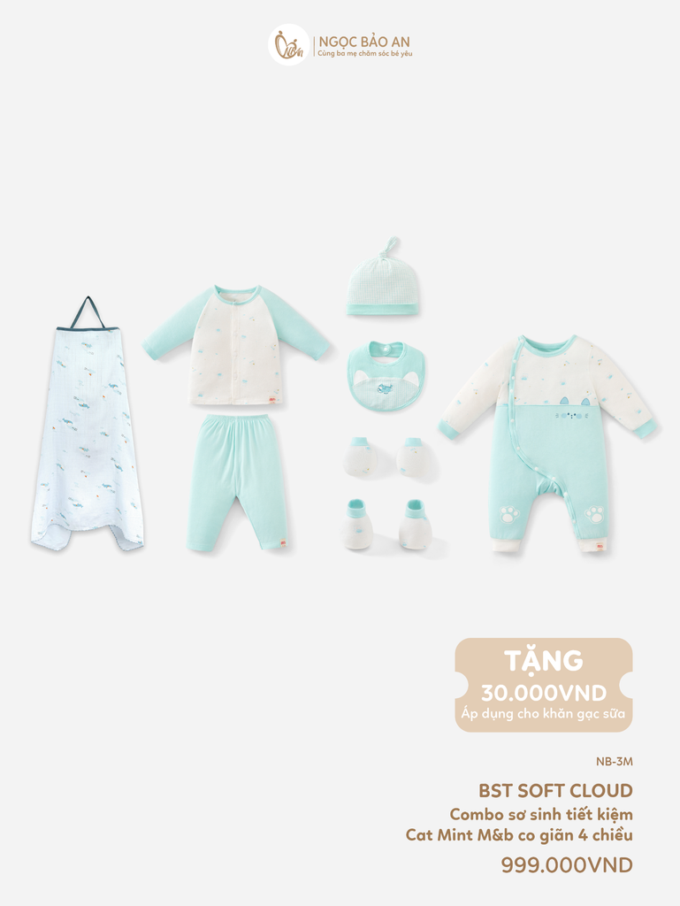 [M&B] CB3: Combo Ấm Áp Cat Mint (NB-3m)