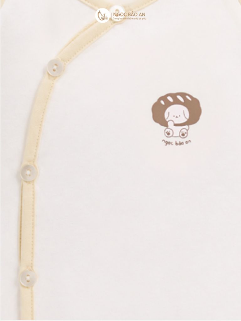 [M&B] Bộ ngắn cài bên cotton gấu bread vàng PM