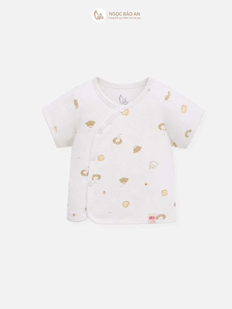 [M&B] Bộ ngắn cài bên cotton gấu cooking vàng PM