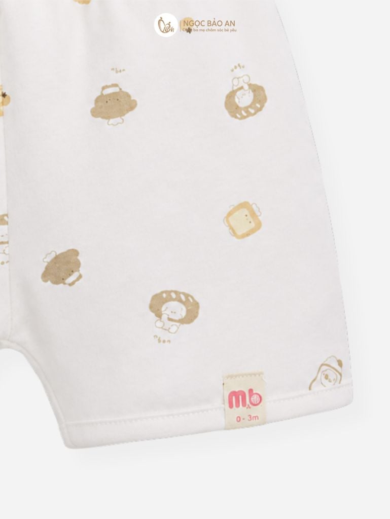 [M&B] Bộ ngắn cài bên cotton gấu cooking vàng PM