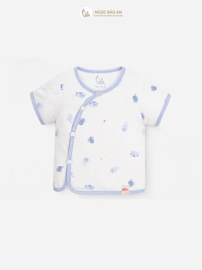 [M&B] Bộ ngắn cài bên cotton rùa bạch tuộc xanh