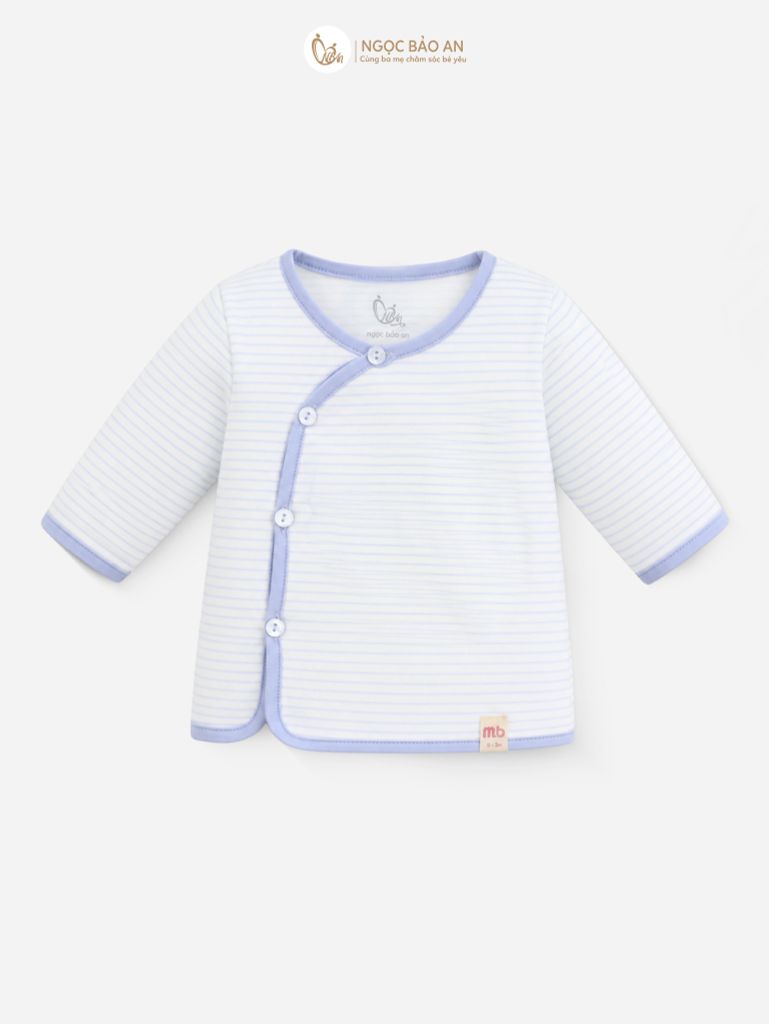 [M&B] Bộ tay dài cài bên sọc xanh cotton