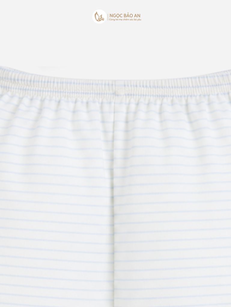 [M&B] Bộ tay dài cài bên sọc xanh cotton