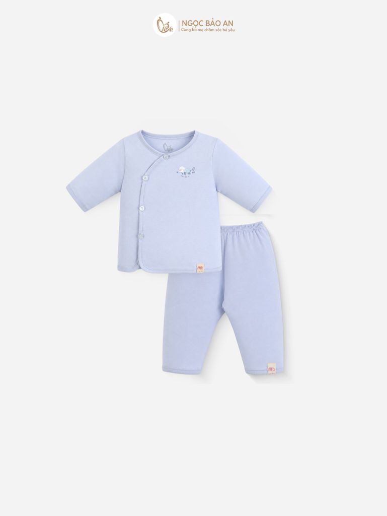 [M&B] Bộ tay dài cài bên rùa xanh cotton