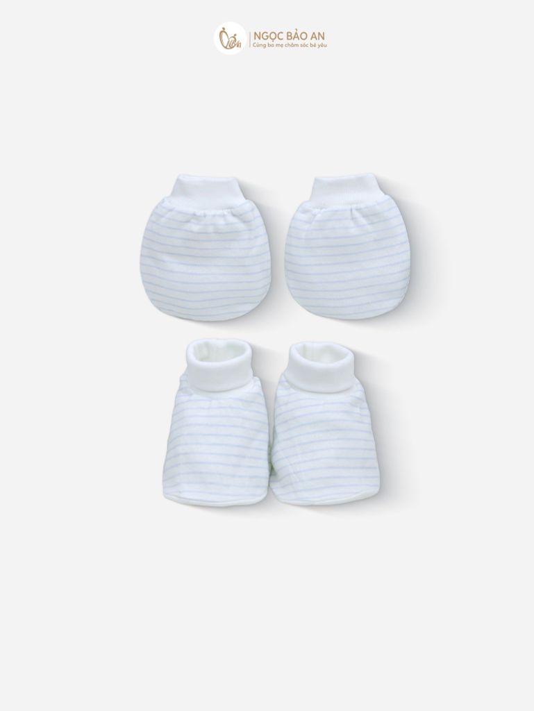 [M&B] Combo Sơ Sinh cotton tone Xanh in hình họa tiết đầy đủ phụ kiện(CBSScotton2025)