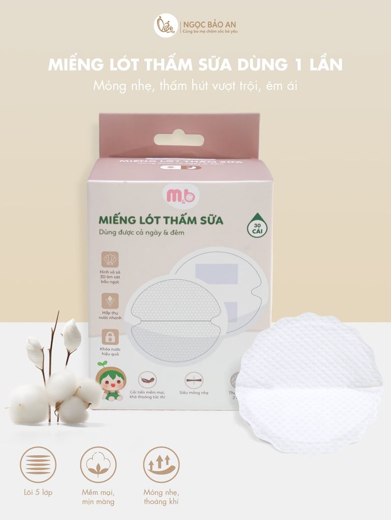 [M&B] Miếng lót thấm sữa M&B (hộp 30 miếng)