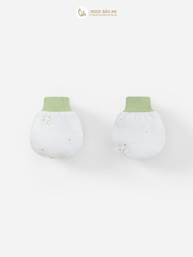 [M&B] Set nón chóp bao tay chân bo sơ sinh Dino (NB-3m) [CBSSVISCOSE]