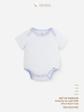 [M&B] Bodychip tay ngắn cotton sọc xanh