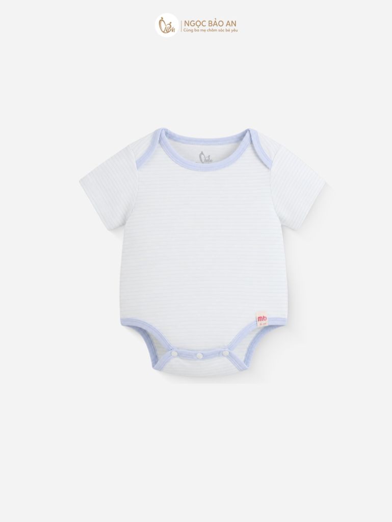 [M&B] Bodychip tay ngắn cotton sọc xanh