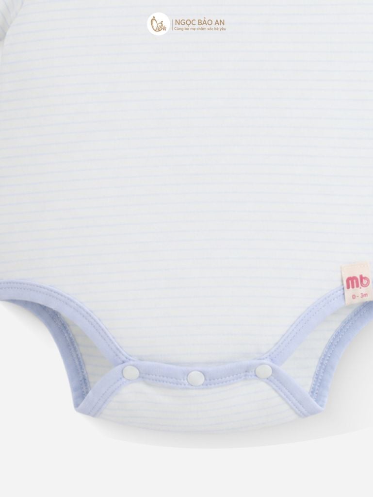 [M&B] Bodychip tay ngắn cotton sọc xanh