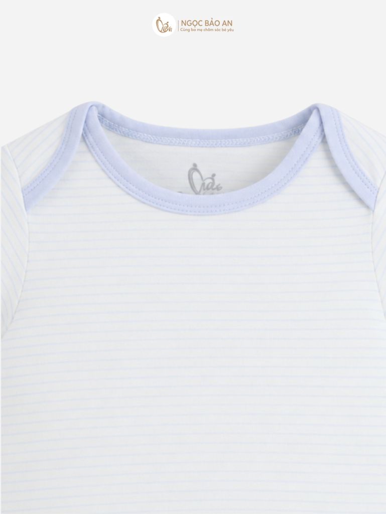 [M&B] Bodychip tay ngắn cotton sọc xanh