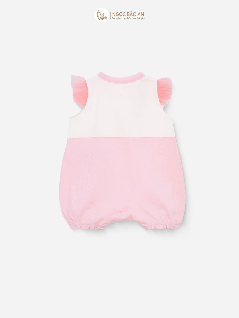 [M&B] Body đùi cotton bé gái tay cánh tiên bạch tuộc hồng